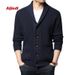 Pulse Solid Color Single-Breasted Cardigan Knitted Sweater Men's European And American Style New 2023 Pocket Long Sleeve Side_viptrois.com