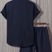 Men's Clothing Loose Button Short Sleeved Jacket Solid Color Shorts Casual Suit Summer Fashion Sports Men's Wear Two Piece Suit_viptrois.com
