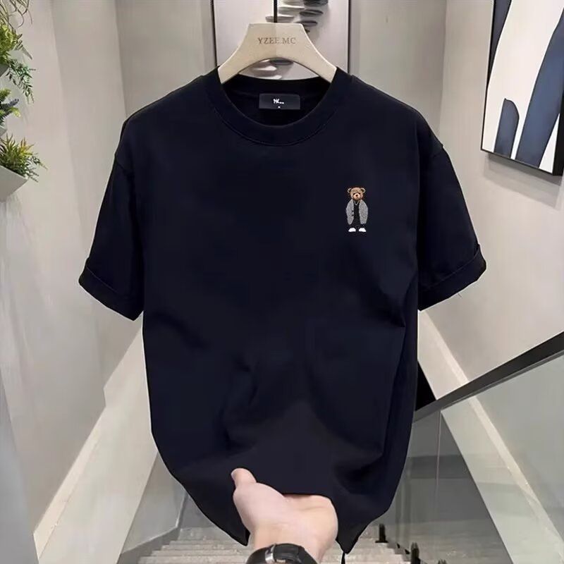 Men's Clothing Cotton Short Sleeved Round Neck Trendy T Shirt Men 2025 Summer Printed Trendy Brand Trend_viptrois.com