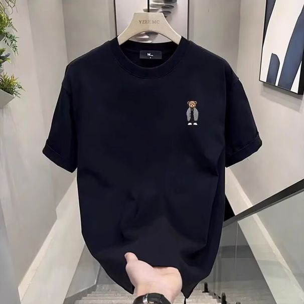 Men's Clothing Cotton Short Sleeved Round Neck Trendy T Shirt Men 2025 Summer Printed Trendy Brand Trend_viptrois.com