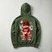 Trendy Sunglasses Bear Print Hoodie, Unisex American Style Fleece Zip Up Sweatshirt_viptrois.com