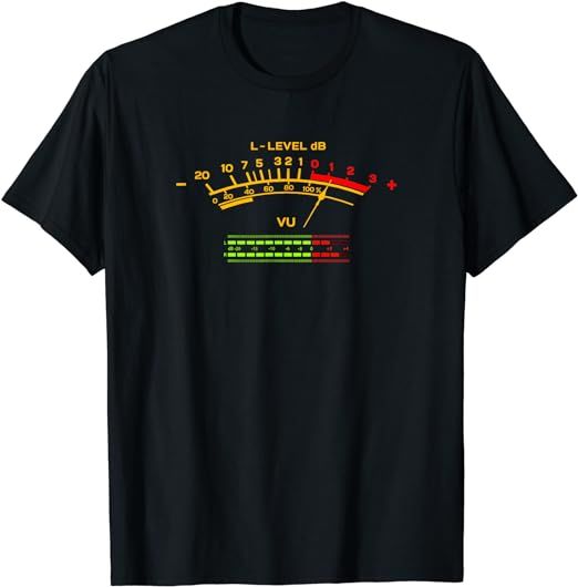 Retro VU Meter Vintage Hi-Fi Audio Stereo Music Sound T-Shirt_viptrois.com