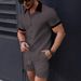 Men's Clothing Shirt Casual Short Sleeved Shorts Beach Suit_viptrois.com