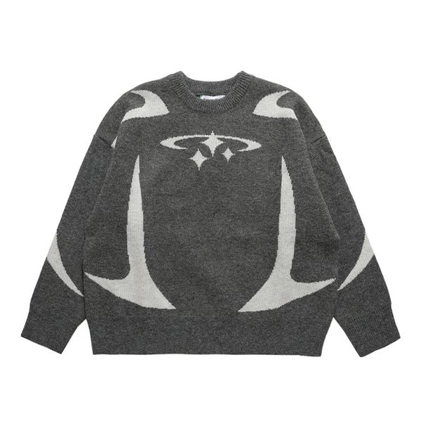 Unisex Oversized Sweater Couple Matching Winter Knitwear, Streetwear Pullover With Jacquard Pattern – Thick Warm Polyester Blend_viptrois.com
