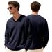 Men's Clothing Men's Jacquard Knit Sweater Casual Long Sleeve Pullover High-Street Loose Fit T-Shirt Top_viptrois.com