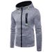 Men's Clothing Spring New Men's Sports Leisure Jacquard Sweater Fleece Cardigan Hooded Jacket_viptrois.com