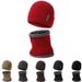 warm knitted hat scarf men plus velvet thick wool hat pullover neck protection two piece set_viptrois.com