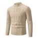 Trendy Oversized Sweater For Men - Vintage Cable Knit Design Pullover | Soft Polyester Blend | Machine Washable | Sizes (White/Black/Red/Khaki/Blue)_viptrois.com