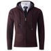 Men's Fleece-Lined Hooded Sweater Cardigan - Warm Knit Pullover For Winter, Plus Size Options (M-3xl, Grey/Navy/Burgundy/Brown)_viptrois.com