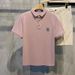 Men's Clothing Men's Embroidered Abstract Bear Collar Short Sleeve T-Shirt Summer Casual Versatile Top For Formal & Casual For Women_viptrois.com