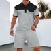 Men's Waffle Knit Short Sleeve Shirt & Shorts Set - Lapel Collar With Pocket, Summer Casual Matching Outfit_viptrois.com