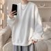 Men's Long Sleeve Jacquard Texture T-Shirt Loose Fit Casual Pullover For Spring & Autumn_viptrois.com