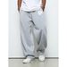 Streetwear Letter Print Jogger Pants – High Waist Drawstring Casual Trousers For Men & Women (Grey/White)_viptrois.com