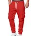 Men's Multi-Pocket Casual Work Pants With Drawstring Waist - Comfortable & Stylish For Everyday Wear_viptrois.com