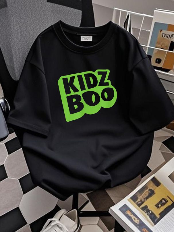 KIDZ BOP - Spooky Halloween Design T-Shirt Summer Print Round Neck Short Sleeve Stylish Stretched Versatile Female T-Shirt For Women Casual Streetwear Women Casual Slightly Top For Everyday Wear Comfortable Graphic Soft Breathable Designer Clothes_viptrois.com