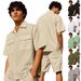 Men's Clothing Summer Thin Men's Loose Casual Light Luxury Workwear Short Sleeved Shirt Shorts Suit Men_viptrois.com