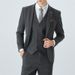 Men's Slim Fit Checkered Suit Set - Autumn Winter Wedding Groom Business Formal Wear For Urban Professionals_viptrois.com