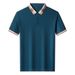 Summer Polo Shirt With Lapel, Solid Color, Casual Men's Short Sleeved T-shirt, Business Korean Version, Slim Fitting_viptrois.com
