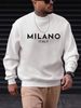 Men's MILANO Casual Sweatshirt Soft Polyester Long Sleeves Crew Neck_viptrois.com