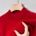 Pure Winter New Wool 's Half Turtleneck Warm Knitted For Middle-aged And Young Casual Inner Wear Solid Color Sweater_viptrois.com