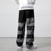 Men's Clothing Tassel Stitching Jeans Straight Through Wide Leg Pants Large Size Men's Jeans_viptrois.com