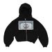Oversized Zip-Up Hoodie For Teens - Unisex Pullover With Playful Print, Y2K Streetwear Style_viptrois.com