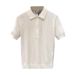 Men's Textured Polo Shirt Knitwear Short Sleeve T-Shirt Lapel Business Summer Top Old Money Style_viptrois.com