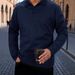 Nordmann Cross-Border Autumn Winter Hot-Selling Men's Long Sleeve Textured Collar Button Casual Polo Shirt_viptrois.com