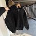 Gothic Star Embroidered Hoodie – Unisex Zip-Up Streetwear Sweatshirt, Oversized Fit, Black (S-Xl)_viptrois.com