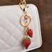 Bag Charm Fashion Small Strawberry Fruit Ladies Car Keychain Cute Alloy Keychain Key Ring Bag Pendant_viptrois.com
