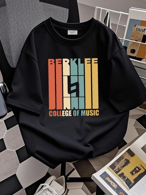 Berklee College Of Music T-Shirt Stretched Graphic Comfortable Designer Clothes Top For Everyday Wear Unisex Breathable Summer Homme Soft Casual_viptrois.com