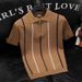 Men's Casual Knitted Polo Shirt Contrast Color Lapel Slim Fit Short Sleeve T-Shirt Fashion Personalized Summer Top_viptrois.com