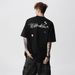 Floral Embroidery Couple Short Sleeved Men's Summer American Heavy Cool Breathable T Shirt Cleanfit Loose Top_viptrois.com
