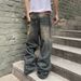 "Men's Vintage Washed Denim Jeans – High Waist, Loose Fit, Straight Leg, S-XXXL, Distressed Style For Casual & Streetwear"_viptrois.com