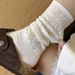Chic Diamond Knit Mesh Crew Socks – Breathable Cotton & Seamless Design – Elegant Solid Colors – Stackable & Versatile – Fall Fashion Essential_viptrois.com