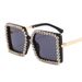 Square Diamond Studded Sunglasses For Women, Personalized Large Frame, Retro Fashion Sunglasses, Party Festival Decoration Glasses, Versatile_viptrois.com