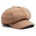 Versatile Woolen Octagonal New Fashion Beret Simple Painter Korean Style Autumn Winter Hat_viptrois.com