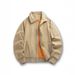 American Retro Bomber Jacket Men's High Sense Spring And Autumn Vintage Simple Niche Design Baseball Jacket_viptrois.com