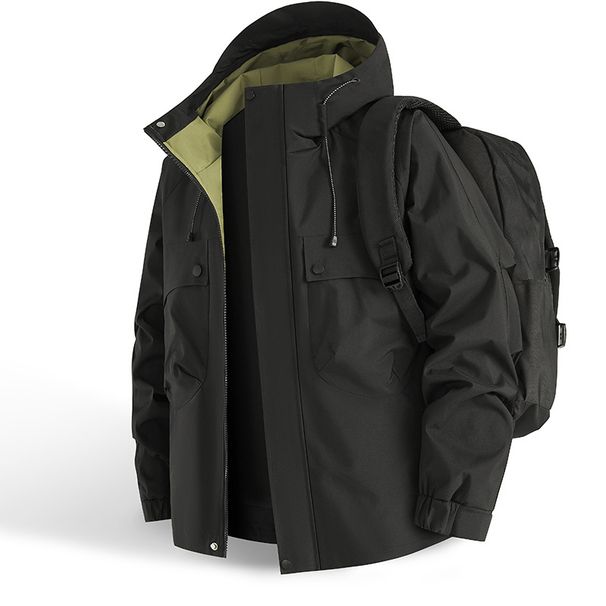 Men's Clothing Jacket Men 2025 Autumn New Style Jacket Couple Style Hooded Single Shoulder Windproof And Waterproof Casual Jacket Men_viptrois.com