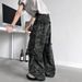 Vintage American Camouflage Cargo Jeans For Men & Women - High Street Baggy Denim Pants With Multi-Pockets & Stacked Hem_viptrois.com