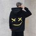 Men's Spring And Autumn Casual Fashion Color Matching Smiley Face Sweater Men's Long Sleeve Sports Hooded Top Jacket Men's_viptrois.com