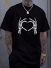 Skeleton Hands Heart Sign Retro Halloween Costume Women Girl T-Shirt Versatile T-Shirt For Women Casual Summer Stylish Graphic Women Top Graphic Tees Breathable Stretched Print Round Neck Short Sleeve Designer Clothes Streetwear Soft Casual Female_viptrois.com