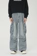 Men's Clothing Street Style Splashed Workwear Jeans Pockets Hip Hop Distressed Wide Leg Trousers_viptrois.com