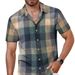 Summer New Plaid Shirt Men's Short Sleeved Fashionable Youth Casual Men's Short Sleeved Shirt_viptrois.com