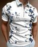 Men's Spring New Men's Casual 3D Printing Lapel Short Sleeved Zipper Polo Men T Shirt Tops_viptrois.com
