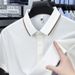 Summer New Seamless Waffle Jacquard Lapel Short-sleeved T-shirt Men's Solid Color Business Casual Polo Shirt_viptrois.com