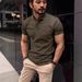 Unbeatable Quality Ins Summer T-shirt Men's Button Henry Collar Sports Polo Shirt_viptrois.com