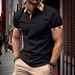 Men's Slim-Fit Polo Shirt – Modern Spread Collar, Breathable Short Sleeve Tee For Casual & Business Wear_viptrois.com