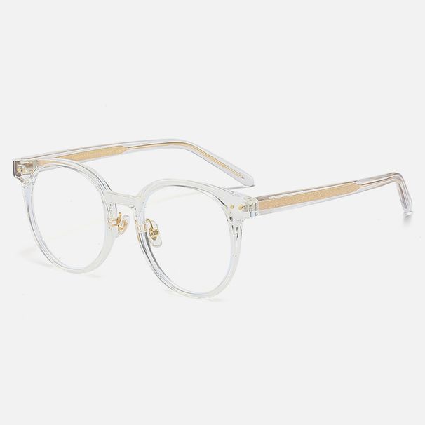 Women's Glasses Retro Plate Round Frame Men's And Women's TR90 Plug In Feet Anti Blue Light Glasses Frame Myopia Can Be Matched_viptrois.com