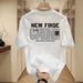 Men's Clothing Summer New Letter Print Cotton Round Neck Short Sleeve Men's Trendy Loose Casual Half Sleeve Versatile Couple Tops_viptrois.com